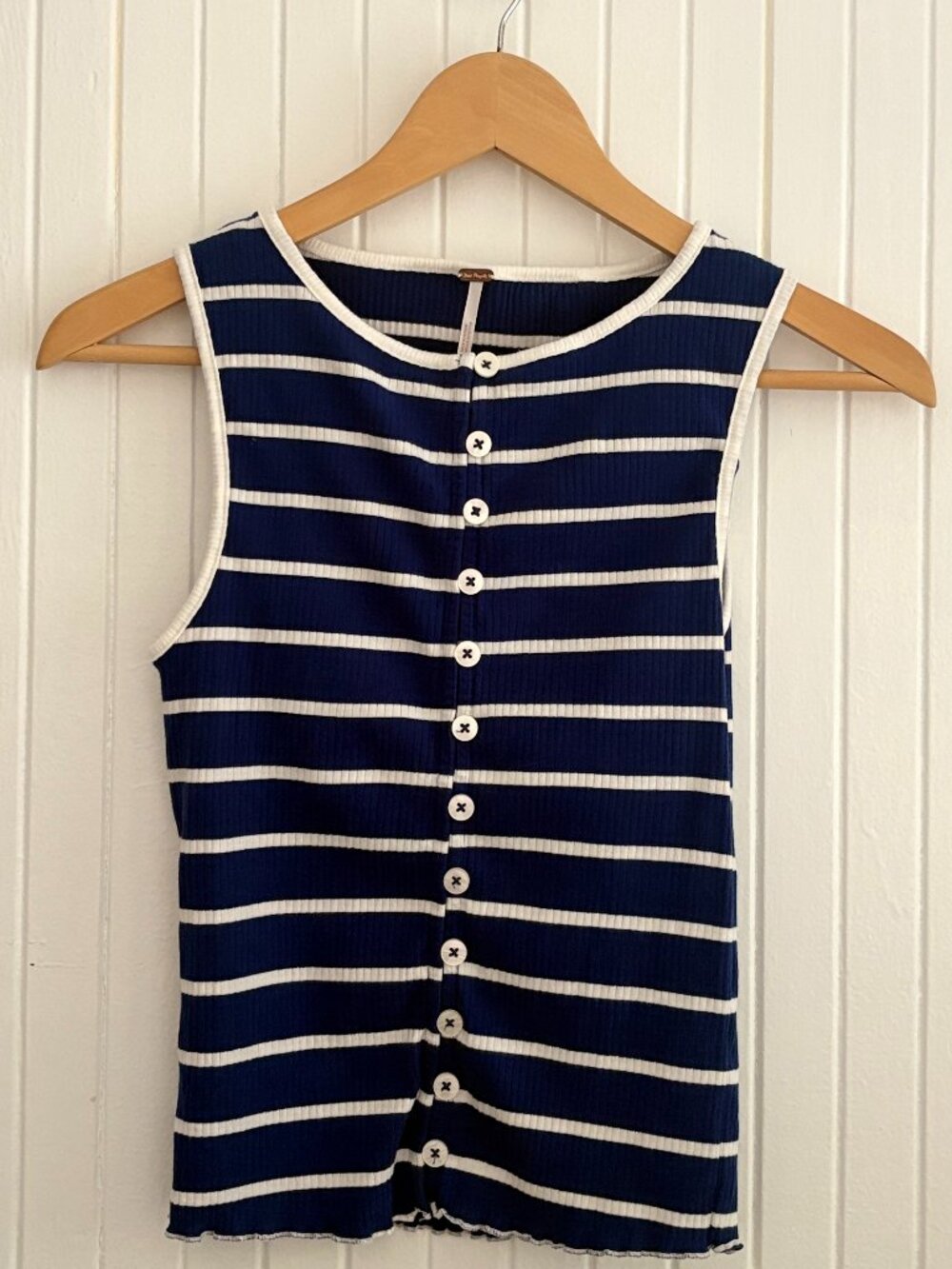 Free People Tilly Striped Vest - Navy Blue